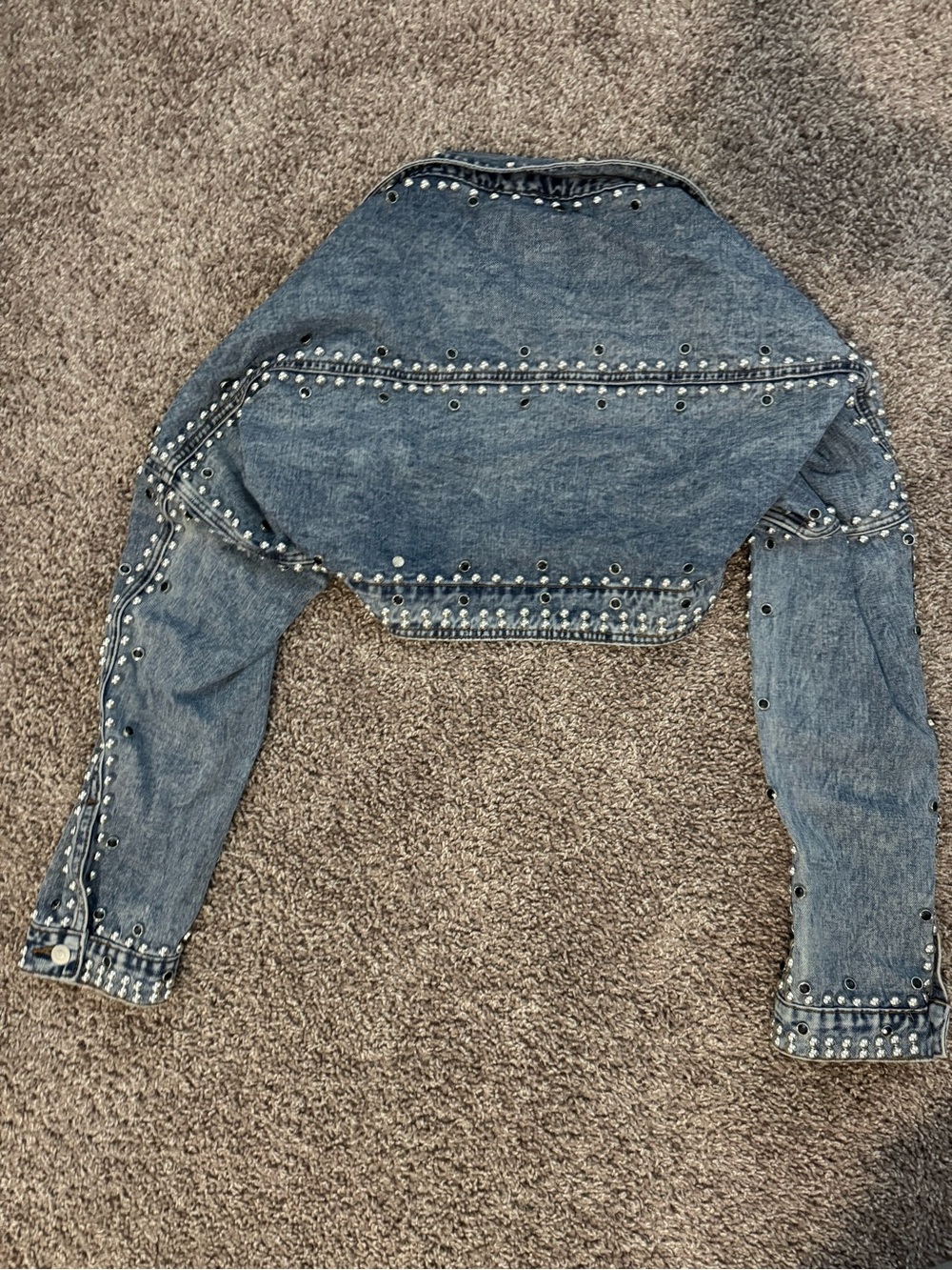 Fashion Nova Light Blue Studded Denim Jacket - Women's - Picture 6 of 7